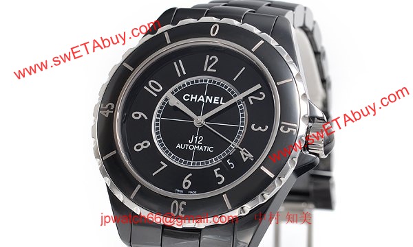シャネル時計 CHANEL偽物 スーパーコピー 自動巻き セラミック タイプ メンズ ブラック J12 42 H2980