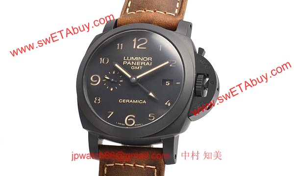 パネライ(PANERAI) ルミノールスーパー時計コピー1950 3デイズ GMT オートマチック チェラミカ PAM00441