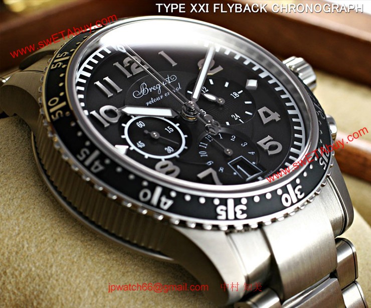 Breguetコピー ブレゲ 時計激安 タイプ21フ ライバッククロノグラフ チタン 3810TI/H2/TZ9